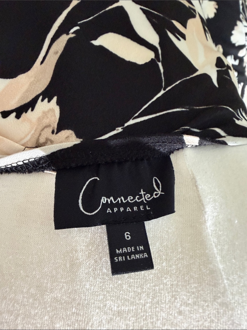 connected apparel Black Maxi Slip Dress with Cream Floral Print - Picture 5 of 8
